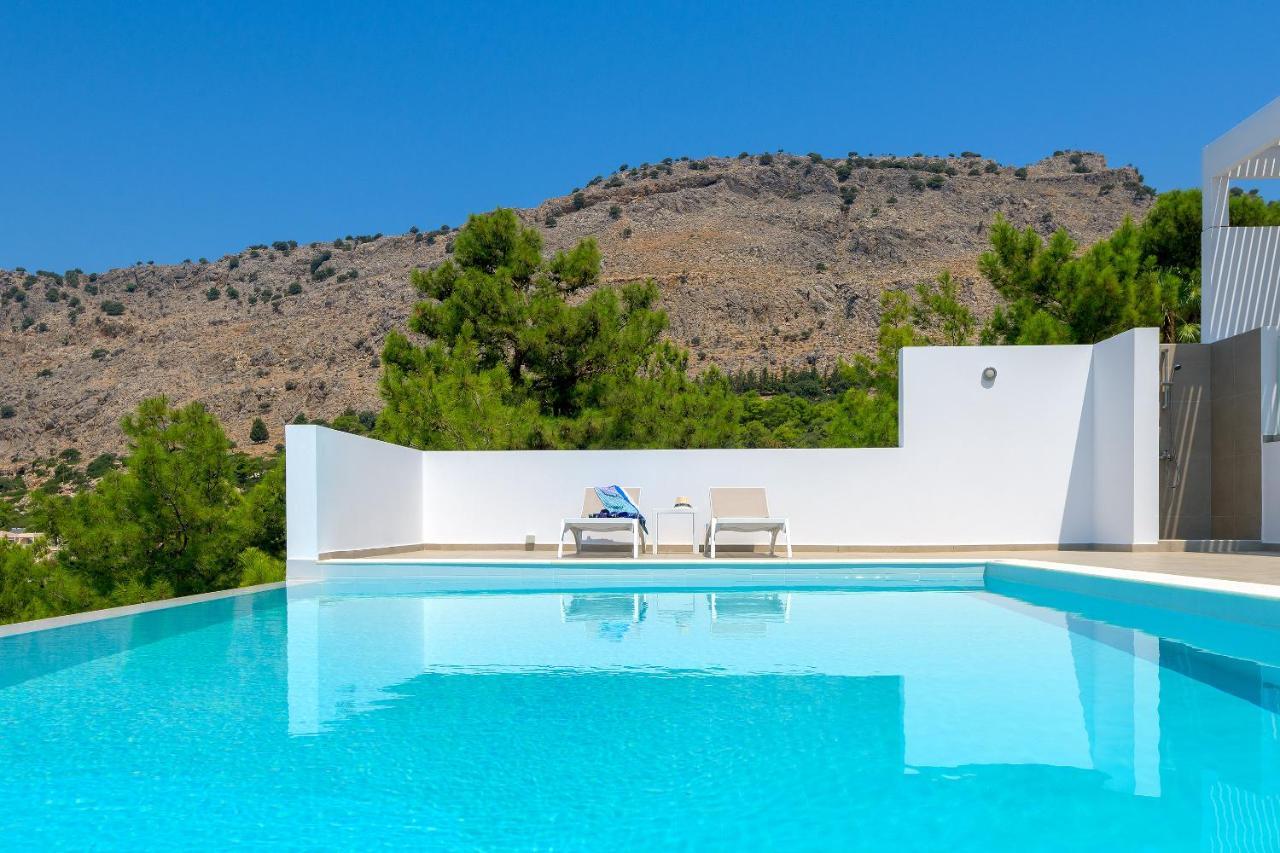 Villa Allegra With Pool In Pefkos, Lindos Area Pefki  Bagian luar foto